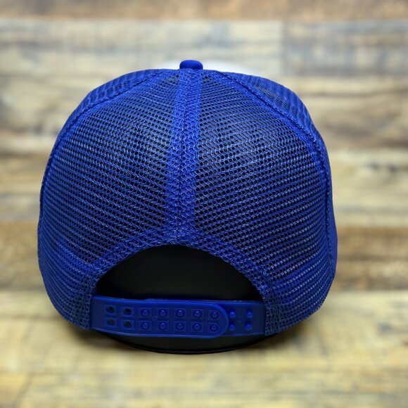 Schmidt Beer Mens Trucker Hat Blue Snapback Skiing Vintage Logo Baseball Cap - Picture 4 of 7